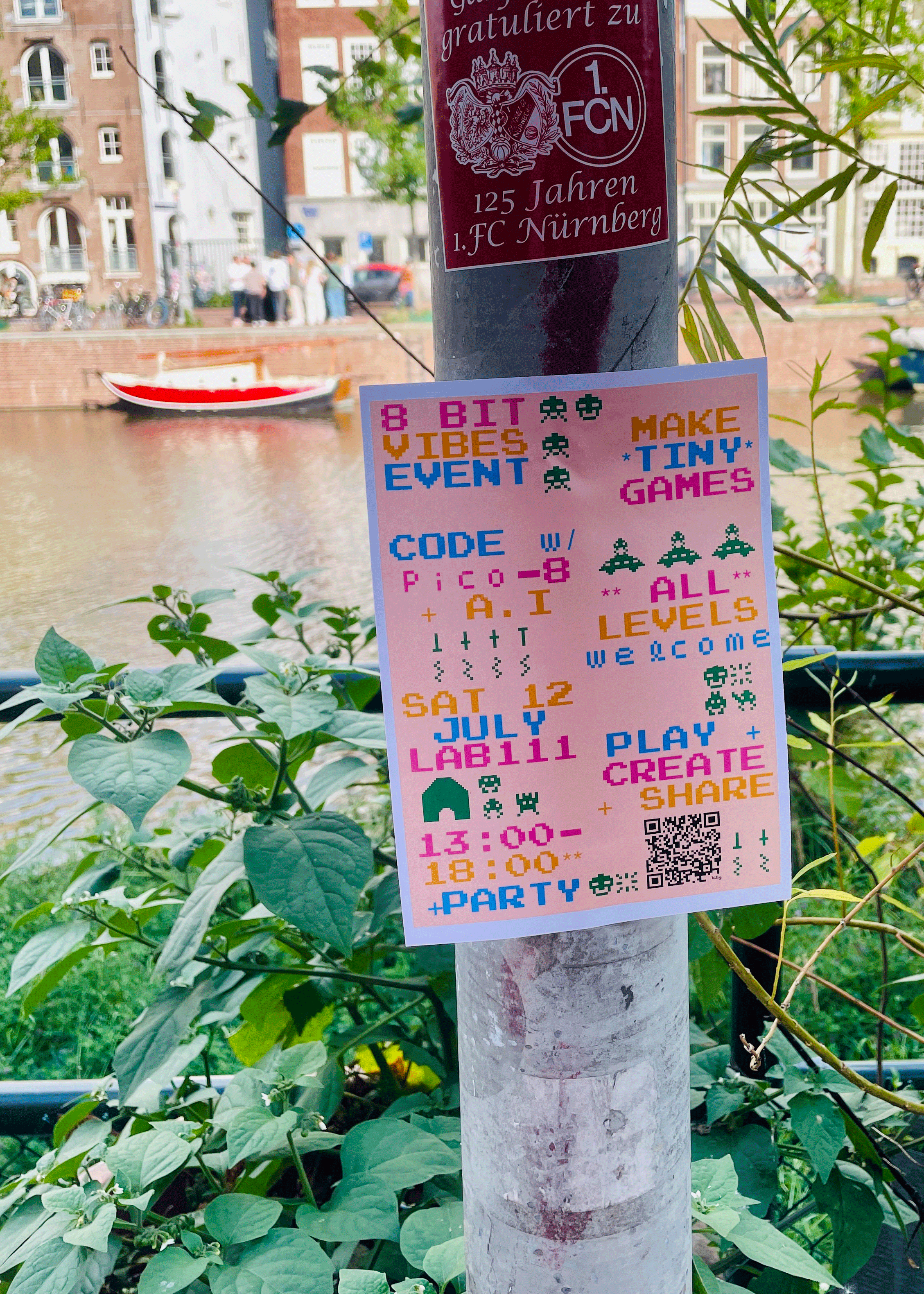 green version of the 8bit pixel art flyer