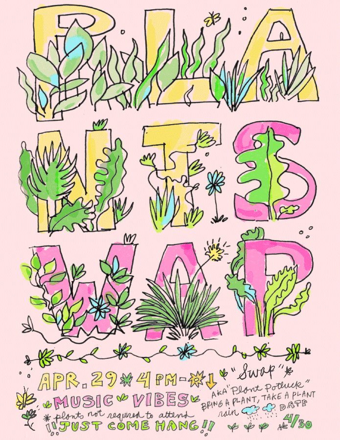 colorful flyer for a community plant event